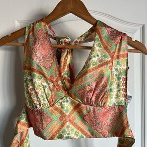 Cute colourful pattern crop top